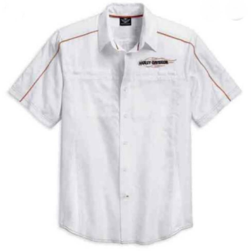Harley-Davidson White Casual Button Down Shirt
